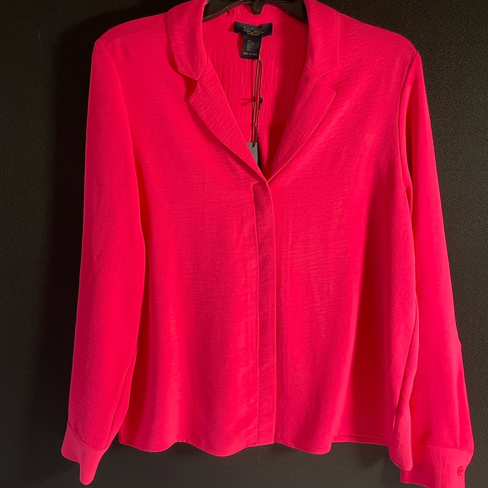 3/$10 - RACHEL Rachel Roy Vibrant Pink Blouse. Small.